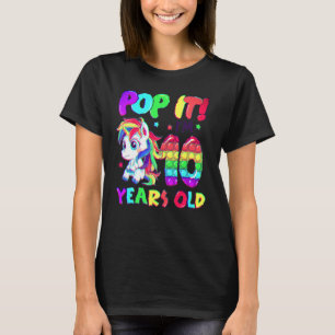 Süße Einhorn-Fidget-Toys Pop It Ich bin 10 Mädchen T-Shirt