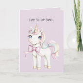 Süße Einhorn Geburtstag Karte (Vorderseite)