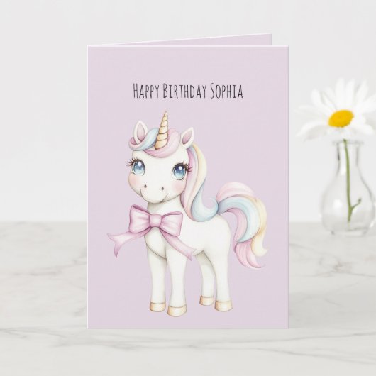 Süße Einhorn Geburtstag Karte (Kleine Pflanze)