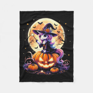 Süße Einhorn Hexe Kürbis Halloween Shirts Mädchen Fleecedecke