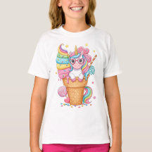 Süße Einhorn-in-Eiscreme-Kegel-Illustration