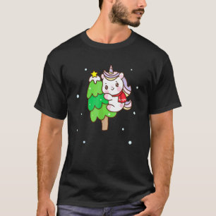 Süße Einhorn-Weihnachts-Pyjama für Mädchen Frauen  T-Shirt