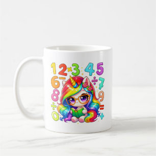 Süße Einhorn Zahlen Mathe-Tasse für Kinder Kaffeetasse