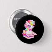 Süße Einhorn-Zukunftslehrerin Klassenzimmer Button (Vorne & Hinten)