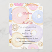 Süße Einladung, eine Donut-Party Einladung (Vorne/Hinten)