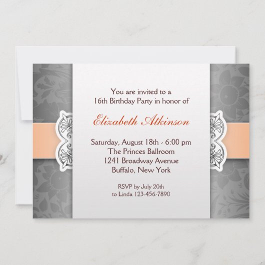 süße Einladung zum 16. Geburtstag (Rückseite)