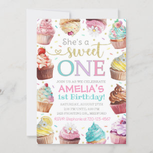 Süße Einladung zum ersten Geburtstag, Cupcake-Einl