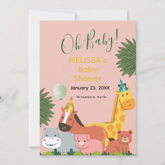Süße Einladung zur Babyparty im Dschungel