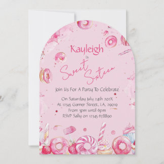 Süße Einladung zur Sweet Sixteen-Geburtstagsfeier
