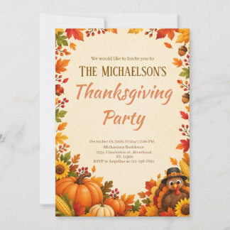Süße Einladung zur Thanksgiving-Party 2
