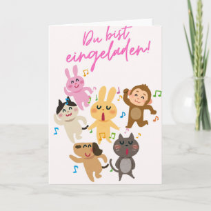 Süße Einladungskarte Du bist eingeladen! mit tanze