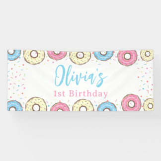 Süße Eins Streusel Donut 1. Geburtstagsbegrüßung Banner
