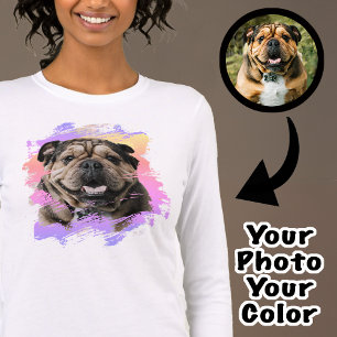 Süße einzigartige Bulldogge oder Ihr Foto Grunge H Tri-Blend Shirt