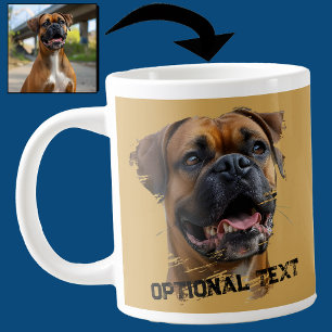 Süße einzigartige goldene schwarze Boxer-Hund-Vate Jumbo-Tasse
