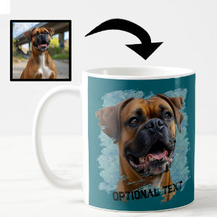 Süße einzigartige Türkis Boxer-Hund Papa Liebhaber Kaffeetasse