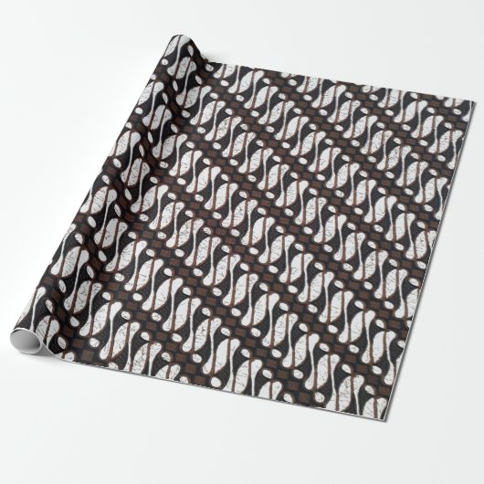 Süße einzigartige Vintage braun-weiße Java-ethnisc Geschenkpapier (Ungerollt)