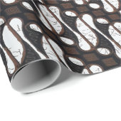 Süße einzigartige Vintage braun-weiße Java-ethnisc Geschenkpapier (Rolleneckpunkt)