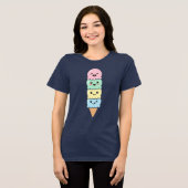 Süße Eis-Emotionen-Stack-Design Tri-Blend Shirt (Vorderseite voll)