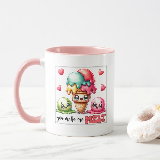 Süße Eis-Liebenswert-Wort-Kunst Tasse (Mit Donut)