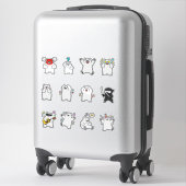 Süße Eisbär-Charakter-Sticker-Pack Emojis Aufkleber (Koffer)