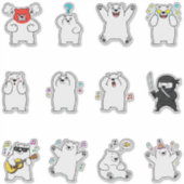 Süße Eisbär-Charakter-Sticker-Pack Emojis Aufkleber (Vorderseite)
