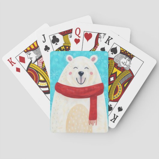 Süße Eisbär-Feiertagskunst Spielkarten (Rückseite)