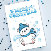 Süße Eisbär-Schneeflocken Frohe Weihnachten