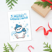 Süße Eisbär-Schneeflocken Frohe Weihnachten