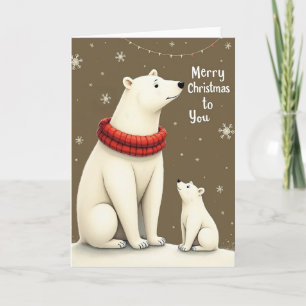 Süße Eisbär-Weihnachtsgrußkarte Karte