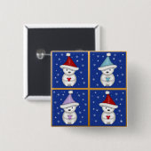 Süße Eisbärdesigns Button (Vorne & Hinten)