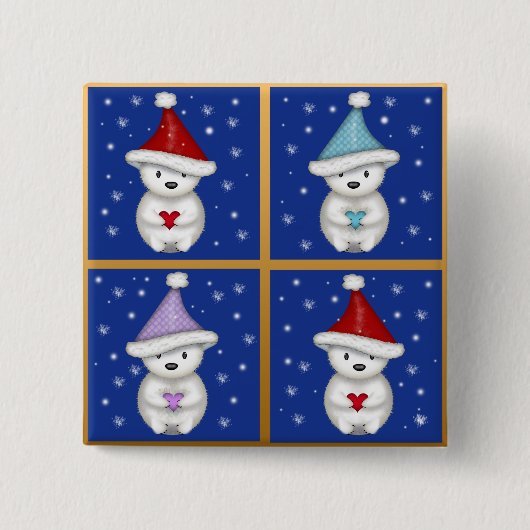 Süße Eisbärdesigns Button (Vorderseite)