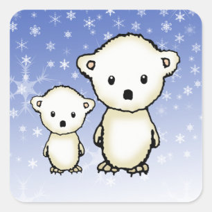 Süße Eisbären im Schnee Stickers