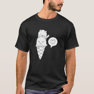 Süße Eiscreme-Katzen-Desserts Süße Gelato-Katzen E T-Shirt