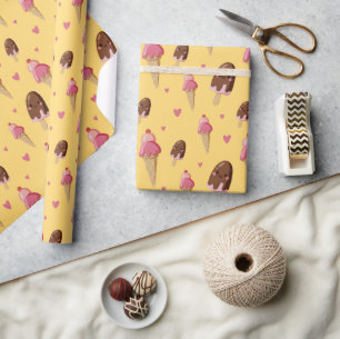 Süße Eisdesserts Geschenkpapier