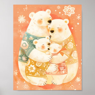 Süße Eisfamilie Vertikales Poster Wandkunst