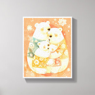 Süße Eisfamilie Vertikales Poster Wandkunst Leinwanddruck