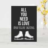 Süße Eiskunstlaufkarten Schlittschuh Winter Sport  Karte (Gelbe Blume)