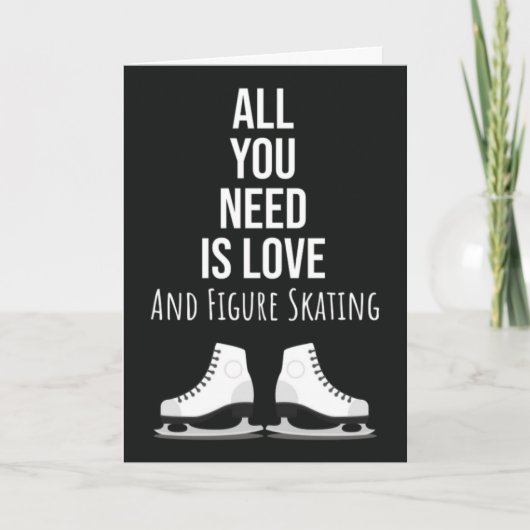 Süße Eiskunstlaufkarten Schlittschuhläufer Winters Karte (Vorderseite)