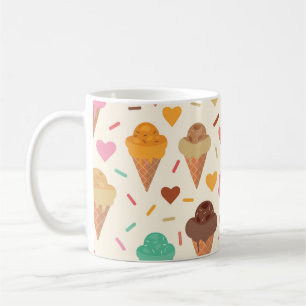 Süße Eistüten mit Herzen  Kaffeetasse