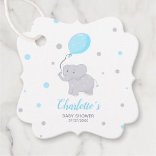 Süße Elefant Baby Shower Junge Favor Tags Geschenkanhänger