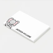 Süße Elefant Personalisierte Name Post-it Notizen (angewinkelt)