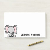 Süße Elefant Personalisierte Name Post-it Notizen (Auf Schreibtisch)