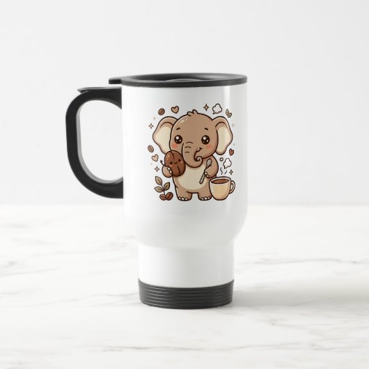 Süße Elefant-Reisemug Kawaii-Kaffee Reisebecher (Links)
