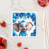 Süße Elefanten-Geburtstagsballons-Party 🐘 Serviette (Beispiel)