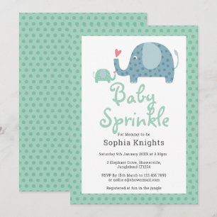 Süße Elefanten mit Punkten Baby Sprinkle / Shower Einladung