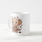 Süße Elefantencafe-Schürze Tasse (Vorderseite Links)