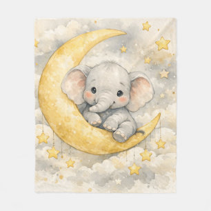 Süße Elefantenmond-Kinderzimmer-Kunst Fleecedecke