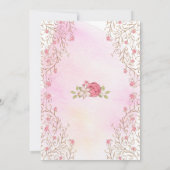 Süße Elegante Fairytale Schwäne Rosa Blume Geburts Einladung (Rückseite)