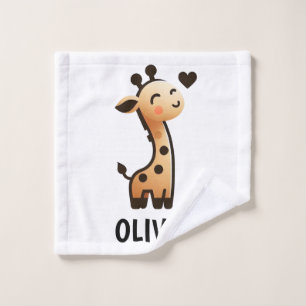 Süße elegante Giraffe personalisiert Waschlappen