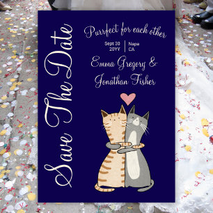 Süße elegante Katzen-Cartoon-Perfekter Wortwitz-Ho Save The Date